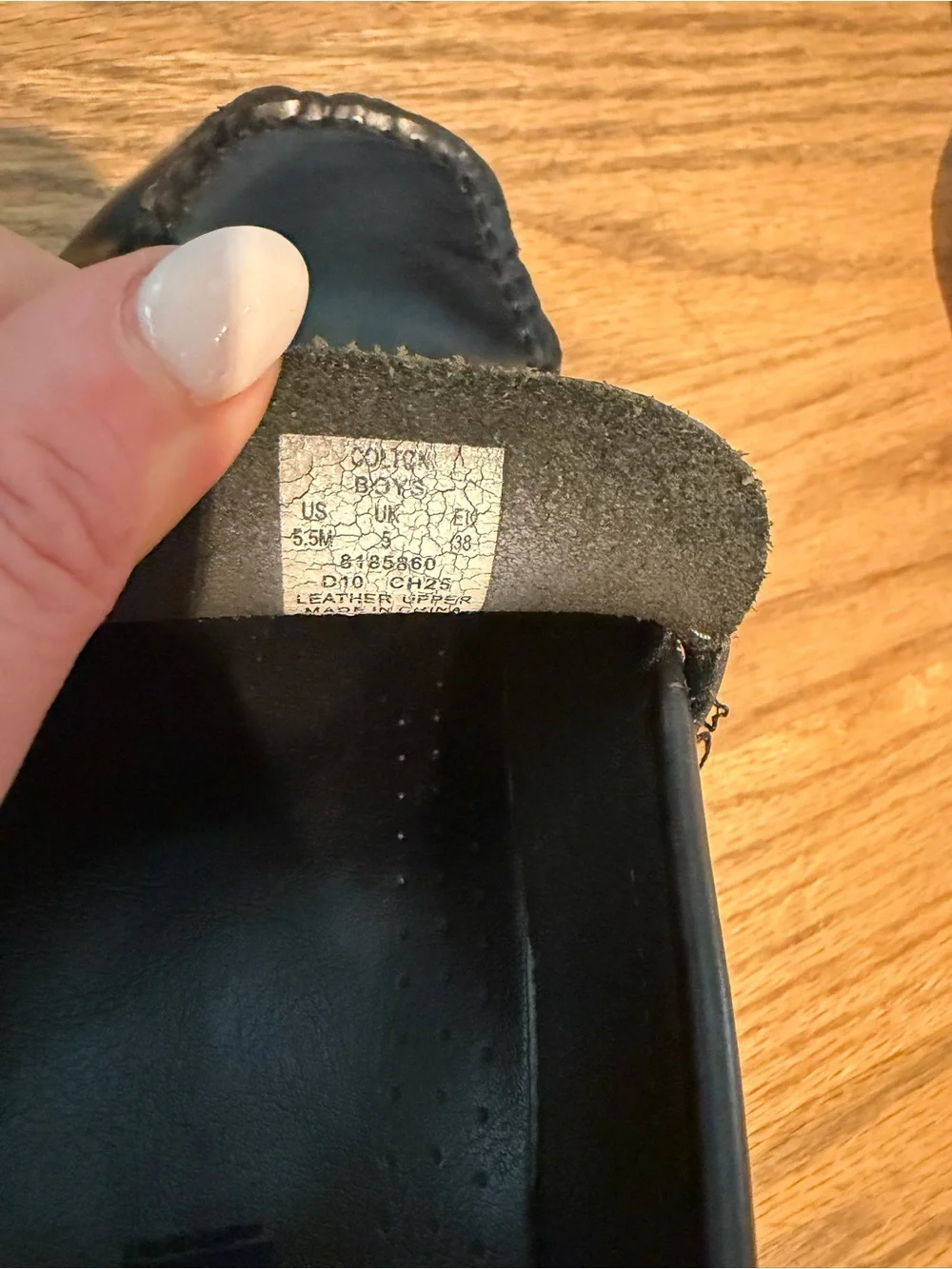 Sperry Top Sider Boys Black Loafers, Upper Leather, Sz 5.5Y, Worn Few Times